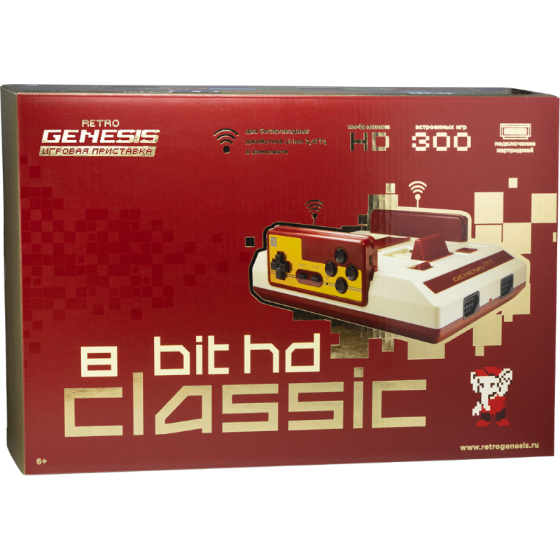 Ретро-консоль Retro Genesis 8 bit Classic + 300 игр. Игровая приставка Retro Genesis 8 bit Classic. Консоль Retro Genesis 8 bit.